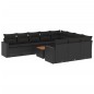 vidaXL Set de sofás de jardín 11 pzas y cojines ratán sintético negro vidaXL Set de sofás de jardín 11 pzas y cojines ratán sintético negro