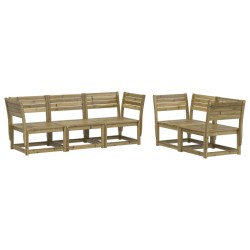 vidaXL Juego de sofás de jardín 5 piezas madera de pino impregnada