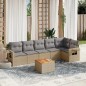 vidaXL Juego de sofás jardín con cojines beige mezcla 7 pzas ratán PE vidaXL Juego de sofás jardín con cojines beige mezcla 7 pzas ratán PE