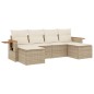 vidaXL Juego de sofás jardín con cojines 6 pzas ratán sintético beige vidaXL Juego de sofás jardín con cojines 6 pzas ratán sintético beige