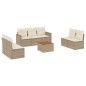 vidaXL Juego de sofás de jardín con cojines beige 8 pzas ratán PE vidaXL Juego de sofás de jardín con cojines beige 8 pzas ratán PE