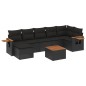 vidaXL Set de sofás de jardín 8 piezas y cojines ratán sintético negro vidaXL Set de sofás de jardín 8 piezas y cojines ratán sintético negro