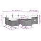 vidaXL Set de sofás de jardín 7 piezas con cojines ratán PE gris vidaXL Set de sofás de jardín 7 piezas con cojines ratán PE gris