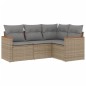 vidaXL Juego de sofás jardín con cojines 4 pzas ratán sintético beige vidaXL Juego de sofás jardín con cojines 4 pzas ratán sintético beige