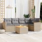 vidaXL Juego de sofás jardín con cojines 6 pzas ratán sintético beige