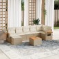 vidaXL Juego de sofás de jardín con cojines beige 8 pzas ratán PE vidaXL Juego de sofás de jardín con cojines beige 8 pzas ratán PE