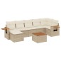 vidaXL Juego de sofás de jardín con cojines beige 8 pzas ratán PE vidaXL Juego de sofás de jardín con cojines beige 8 pzas ratán PE