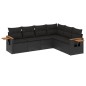 vidaXL Set de sofás de jardín 6 piezas y cojines ratán sintético negro vidaXL Set de sofás de jardín 6 piezas y cojines ratán sintético negro
