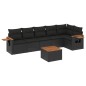 vidaXL Set de comedor de jardín 7 pzas y cojines ratán sintético negro vidaXL Set de comedor de jardín 7 pzas y cojines ratán sintético negro