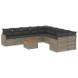 vidaXL Set de sofás de jardín 11 pzas y cojines ratán sintético gris vidaXL Set de sofás de jardín 11 pzas y cojines ratán sintético gris