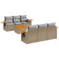 vidaXL Set sofás de jardín 7 piezas y cojines ratán sintético beige vidaXL Set sofás de jardín 7 piezas y cojines ratán sintético beige