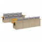 vidaXL Set de sofás de jardín 9 pzas con cojines ratán sintético beige