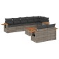 vidaXL Set de muebles de jardín 9 pzas y cojines ratán sintético gris vidaXL Set de muebles de jardín 9 pzas y cojines ratán sintético gris