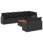 vidaXL Set de sofás de jardín 8 piezas y cojines ratán sintético negro vidaXL Set de sofás de jardín 8 piezas y cojines ratán sintético negro