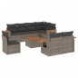 vidaXL Set de muebles de jardín 9 pzas y cojines ratán sintético gris