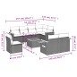vidaXL Set de muebles de jardín 9 pzas y cojines ratán sintético gris