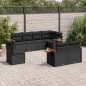 vidaXL Set de sofás de jardín 8 piezas y cojines ratán sintético negro vidaXL Set de sofás de jardín 8 piezas y cojines ratán sintético negro