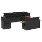 vidaXL Set de sofás de jardín 8 piezas y cojines ratán sintético negro vidaXL Set de sofás de jardín 8 piezas y cojines ratán sintético negro