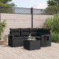 vidaXL Set de muebles de jardín 5 pzas y cojines ratán sintético negro