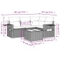 vidaXL Set de muebles de jardín 5 pzas y cojines ratán sintético negro