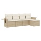 vidaXL Juego de sofás jardín con cojines 5 pzas ratán sintético beige vidaXL Juego de sofás jardín con cojines 5 pzas ratán sintético beige