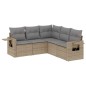 vidaXL Juego de sofás jardín con cojines 5 pzas ratán sintético beige vidaXL Juego de sofás jardín con cojines 5 pzas ratán sintético beige