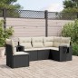 vidaXL Set de muebles de jardín 5 pzas y cojines ratán sintético negro vidaXL Set de muebles de jardín 5 pzas y cojines ratán sintético negro