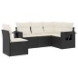 vidaXL Set de muebles de jardín 5 pzas y cojines ratán sintético negro vidaXL Set de muebles de jardín 5 pzas y cojines ratán sintético negro
