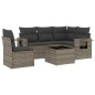 vidaXL Set de muebles de jardín 6 pzas y cojines ratán sintético gris