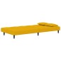 vidaXL Sofá cama de 2 plazas con dos almohadas terciopelo amarillo vidaXL Sofá cama de 2 plazas con dos almohadas terciopelo amarillo