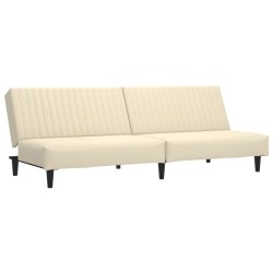vidaXL Sofá cama de 2 plazas terciopelo color crema