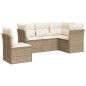 vidaXL Juego de sofás jardín con cojines 5 pzas ratán sintético beige vidaXL Juego de sofás jardín con cojines 5 pzas ratán sintético beige
