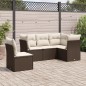 vidaXL Set comedor de jardín 5 piezas y cojines ratán sintético marrón vidaXL Set comedor de jardín 5 piezas y cojines ratán sintético marrón