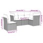 vidaXL Set comedor de jardín 5 piezas y cojines ratán sintético marrón vidaXL Set comedor de jardín 5 piezas y cojines ratán sintético marrón