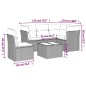 vidaXL Set de muebles de jardín 6 pzas y cojines ratán sintético gris