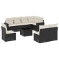 vidaXL Set de sofás de jardín 8 piezas y cojines ratán sintético negro vidaXL Set de sofás de jardín 8 piezas y cojines ratán sintético negro