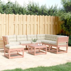 vidaXL Juego de muebles jardín 7 pzas y cojines madera abeto Douglas