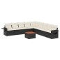vidaXL Set de sofás de jardín 10 pzas cojines ratán sintético negro vidaXL Set de sofás de jardín 10 pzas cojines ratán sintético negro