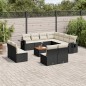 vidaXL Set de sofás de jardín 12 piezas cojines ratán sintético negro vidaXL Set de sofás de jardín 12 piezas cojines ratán sintético negro