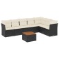 vidaXL Set de sofás de jardín 8 piezas y cojines ratán sintético negro vidaXL Set de sofás de jardín 8 piezas y cojines ratán sintético negro