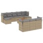 vidaXL Set de sofás de jardín 11pzas con cojines ratán sintético beige vidaXL Set de sofás de jardín 11pzas con cojines ratán sintético beige