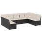 vidaXL Set de sofás de jardín 8 piezas y cojines ratán sintético negro vidaXL Set de sofás de jardín 8 piezas y cojines ratán sintético negro