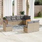 vidaXL Juego de sofás de jardín con cojines beige 8 pzas ratán PE vidaXL Juego de sofás de jardín con cojines beige 8 pzas ratán PE