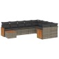 vidaXL Set de sofás de jardín 10 pzas con cojines ratán sintético gris vidaXL Set de sofás de jardín 10 pzas con cojines ratán sintético gris