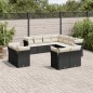 vidaXL Set de sofás de jardín 11 pzas y cojines ratán sintético negro vidaXL Set de sofás de jardín 11 pzas y cojines ratán sintético negro
