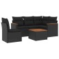 vidaXL Set de sofás de jardín 6 piezas y cojines ratán sintético negro vidaXL Set de sofás de jardín 6 piezas y cojines ratán sintético negro