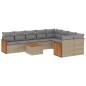 vidaXL Juego de sofás jardín con cojines beige 10 pzas ratán sintético vidaXL Juego de sofás jardín con cojines beige 10 pzas ratán sintético