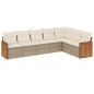 vidaXL Set sofás de jardín 7 piezas y cojines ratán sintético beige vidaXL Set sofás de jardín 7 piezas y cojines ratán sintético beige