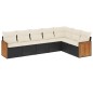 vidaXL Set de comedor de jardín 7 pzas y cojines ratán sintético negro vidaXL Set de comedor de jardín 7 pzas y cojines ratán sintético negro