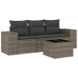 vidaXL Set de sofás de jardín 4 pzas y cojines ratán sintético gris vidaXL Set de sofás de jardín 4 pzas y cojines ratán sintético gris